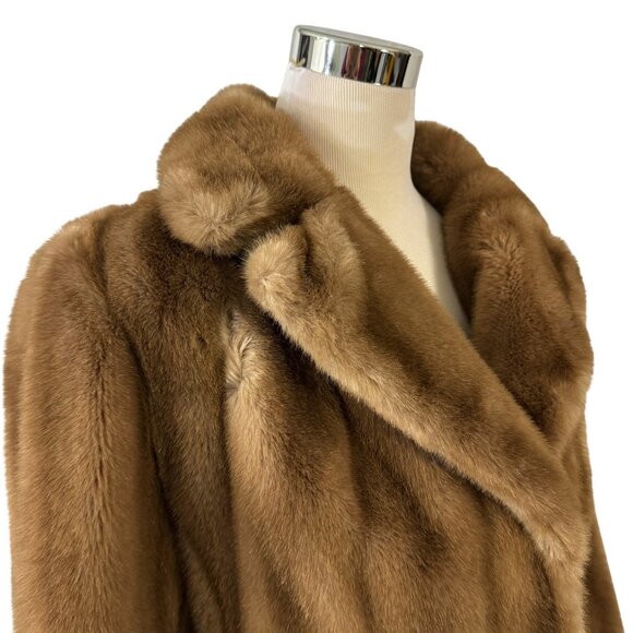 Grandella II Faux Fur Coat Union Label Made in USA Size 16 Vintage 1970s - Picture 2 of 12